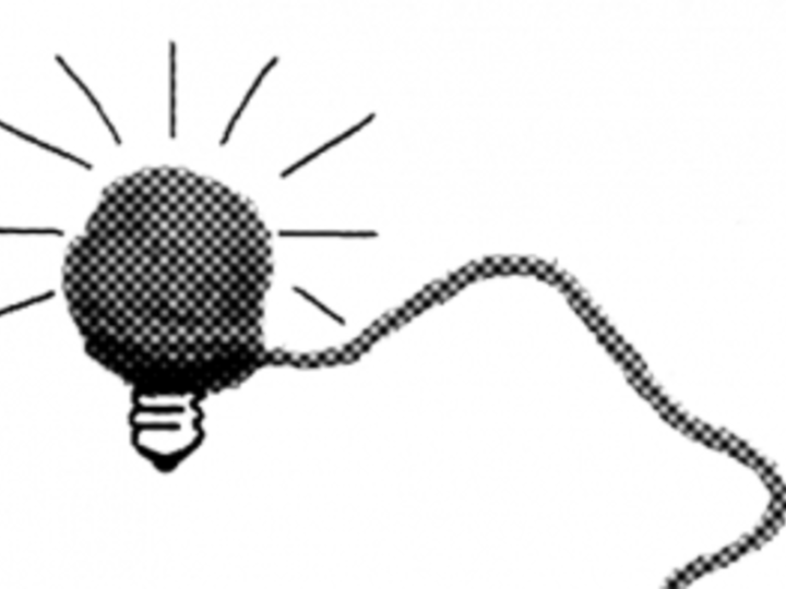 Eine abstrakte Gluehbirne in Schwarz und Weiß